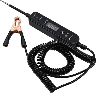 Produktbild von Kfz-Stromkreistester 6–75 V DC, LED-Digitalanzeige, automatische elektrische Prüfleuchte mit Spannungserkennung, Polaritäts- und Durchgangsprüfung für die Wartung von PKW, LKW, Motorrad, Fahrzeugen, Schwarz