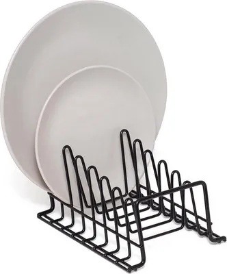 Immagine prodotto di Portapiatti, scolapiatti - Organizzatore per armadietti da cucina - 1 pezzo - Nero - Piccolo