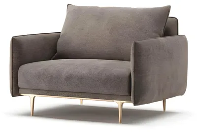 Immagine prodotto di Poltrona moderna in tessuto grigio con struttura in legno