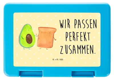 Produktbild von Mr. & Mrs. Panda Lunchbox Avocado Toast - Gelb Pastell - Geschenk, Bentobox, Bento Box, Hochzeit, Freundin, Brotzeitdose, Snackbox, Vorratsbehälter, Liebe