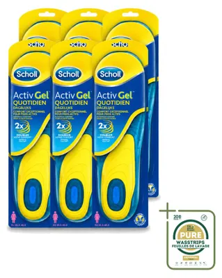 Immagine prodotto di 6 solette Scholl ActivGel Everyday, taglia 35,5 - 40,5, confezione da 6 pezzi