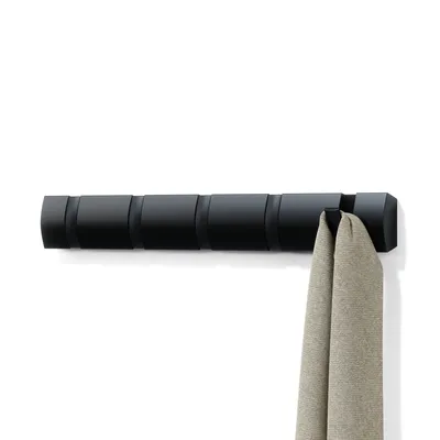 Produktbild von Umbra Flip 5, Wand-montiert, 5 Haken, Schwarz, Schwarz, Modern, DAVID QUAN