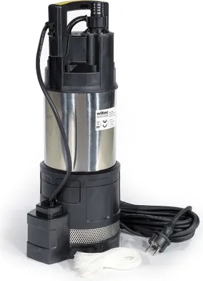 Produktbild von Wiltec Tauchpumpe mit Trockenlaufschutz und Schwimmerschalter 1200 W, Tiefbrunnenpumpe 6000 l/h, Wasserpumpe mit Schwimmer bis 7 m Tiefe & 40 m Förderhöhe