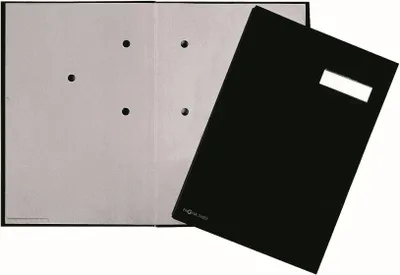 Produktbild von Unterschriftsmappe 5 Fächer Leinen schwarz Packung mit 25 Stück