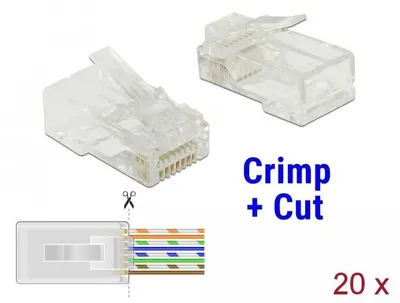 Produktbild von DeLOCK 86453, RJ-45, Transparent, Polycarbonat, Cat6, U/UTP (UTP), Gold