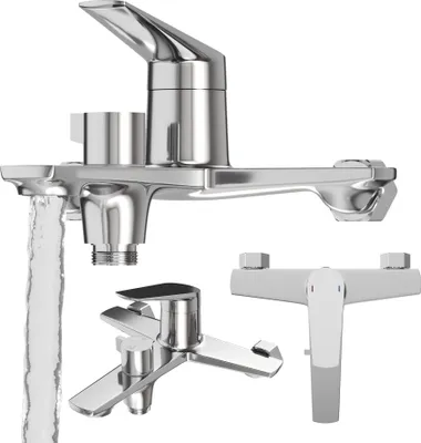 Produktbild von Granitan | NAVE - Badewannenarmatur - Wandmontage - Chrom - Messing - Keramikkopf