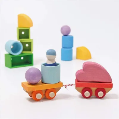 Produktbild von Grimms Bauspiel Holzzug 17-teilig