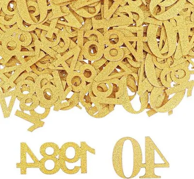Produktbild von 40. Geburtstagsdeko groß 100 Stück Tischdeko Gold