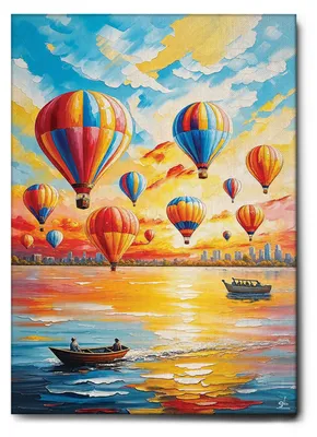 Immagine prodotto di Giallobus - 35 - Mongolfiere al tramonto - Giallobus - 100L x 140l cm - Quadro - Tela Canvas Telaio Standard