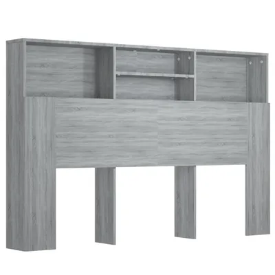 Image de vidaXL Tête de lit avec étagères Gris Sonoma 160x19x103,5 cm