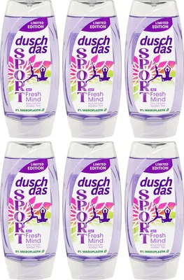 Produktbild von 6x duschdas Duschgel Sport FRESH MIND 225ml 3-in-1 Kirschblütenduft Weißer-Tee-Duft