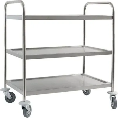 Immagine prodotto di Carrello di servizio in acciaio inox con tre ripiani, 860 x 540 x 920 mm (L x P x A)