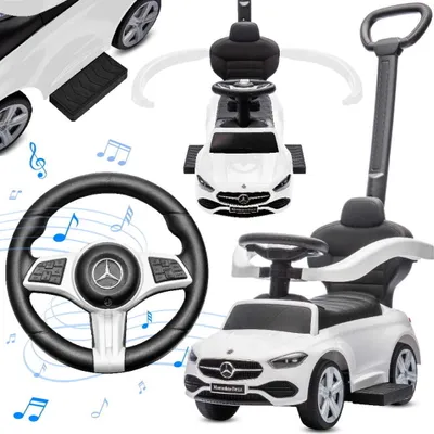 Produktbild von COIL Rutschauto mit der Schiebestange, Schiebeauto, Mercedes AMG C63, Kinderrutsche, Fahrzeug mit Rutsche, Schiebefahrt, ab 12 Monaten, Weiß