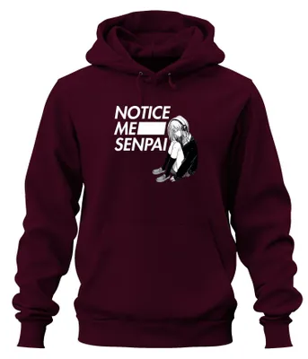 Productafbeelding van NOTICE ME SENPAI Anime Manga Hoofdtelefoon, Schattig, Otaku, Japan, Uni Hoodie, Roodbruin, 3XL