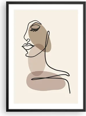Produktbild von Gerahmtes Poster - Schwarzer Rahmen - Linie Kunst Boho - 50x70 cm - Wand Bild - Wanddeko - Wandbilder - Kunstposter - Wandposter - Bilderrahmen - Bilder - Kunstdruck - Wanddekoration - P2BPA50x70-4728