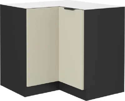Produktbild von Unterer Eckschrank AGAFIJA – 90 x 90 cm, Cashmere / Schwarz
