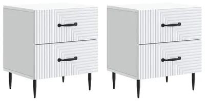 Obrázok produktu pre vidaXL Nočný stolík, 2 ks, biely, 43 x 34,5 x 47,5 cm, drevotrieska
