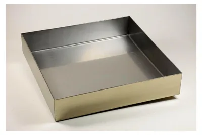 Produktbild von Edelstahlwanne | Dicht verschweißte Ecken | Abtropfblech | Auffangwanne | Pflanzwanne | Stärke: 1 mm | 400 x 400 x 25 mm
