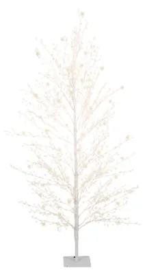 Productafbeelding van Warm wit 1350 Micro-LED verlichte boom pvc wit H 150 cm Lumineo