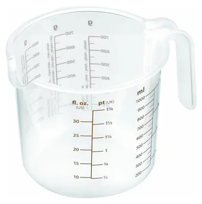 Messbecher mit Ausgießer, 0,5 l, weiß, Kunststoff