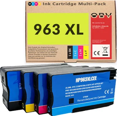 Produktbild von Kompatible Druckerpatrone für HP OfficeJet Pro 9010 9020 als Ersatz für 963XL 4er Set - 2000 Seiten - H-963XL-SET