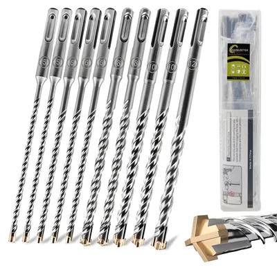 Zdjęcie produktu dla Zestaw wierteł SDS Plus, 10 sztuk, 160 mm, do betonu, muru i granitu