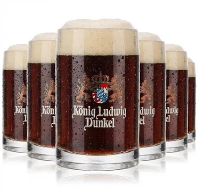 Produktbild von 6x König Ludwig Bierglas Seidel Krüge 0,3l Krug weiße Schrift Rastal Glückauf
