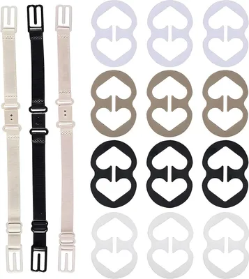 Produktbild von BH-Träger-Klammern, 12 BH-Klammern und BH-Träger-Halter Damen Schwarz, Weiß, Beige für volle Cup-Größe