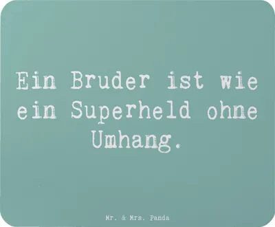 Produktbild von Mr. & Mrs. Panda Mauspad Spruch Bruder Superheld - Meeresbrise - Geschenk, Unterstützung, Mousepad, pc, computer, Bedanken, Mouse Pad, Wertschätzung, mausteppich, Liebe