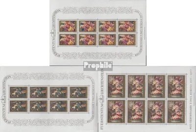 Produktbild von Briefmarken Liechtenstein 1976 Mi 655Klb-657Klb Kleinbogen (kompl.Ausg.) postfrisch Rubens