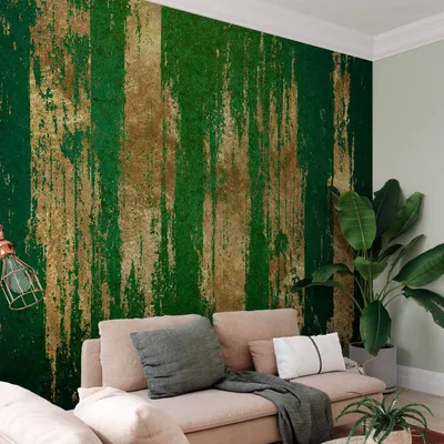 Produktbild von Selbstklebende Folie Fototapete - Golden-Green Expression 196x140 cm Abstrakt g-C-10008-a-a