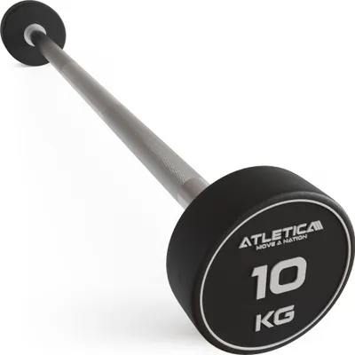 Produktbild von ATLETICA Langhantel | Kompakt | 10kg | Premium Design und Qualität | Edel, robust und geruchsfrei | 90 cm Innenmaß | Ø 32-34 mm | Einzeln