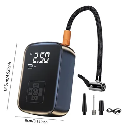 Imagen del producto de Compresor de aire portátil - Inflador de neumáticos inalámbrico - 150 PSI - Funciona con batería - Portátil - Para automóviles, motocicletas, bicicletas y balones