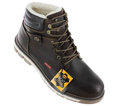Image de Dockers by Gerli Herren Leder Stiefel gefüttert Dunkelbraun
