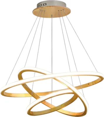 Zdjęcie produktu dla Wayluoung Drewniana Lampa Led Regulowana 3 Pierścienie Ściemniany Pilot