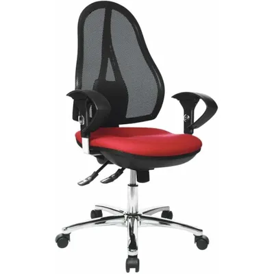 Produktbild von Topstar Bürostuhl Open Point SY Deluxe, OP290U G21 rot, schwarz, chrom Stoff