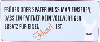 Produktbild von Blechschild im Vintage Look - Partnerersatz Hund - Wandschild