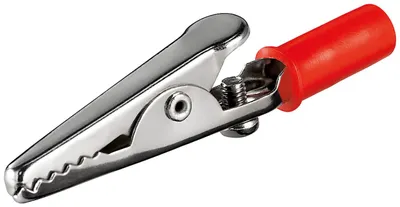 Produktbild von Goobay Tools Krokodilklemme mit Schraube, Länge 51 mm, rot, 10 Stk. im Plastikbeutel