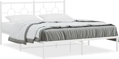Produktbild von Möbel Bettgestell mit Kopfteil Metall Weiß 160x200 cm - Klassische Betten 376278