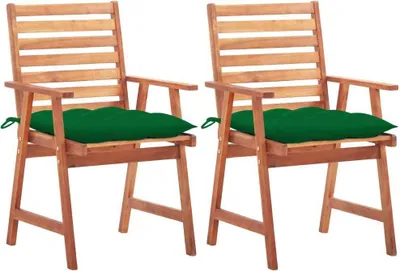 Produktbild von Garten-Essstühle 2 Stk. mit Kissen Massivholz Akazie