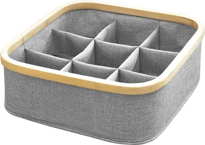 Immagine prodotto di Calicosy - Cesto portapenne in bambù con 9 scomparti, colore grigio