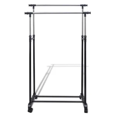 Image de vidaXL Porte-manteaux réglables 2 pcs. 2 tringles à vêtements