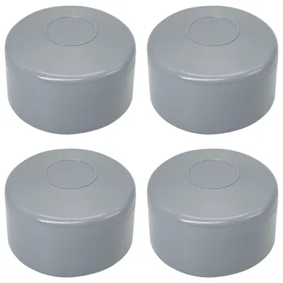 Obrázok produktu pre (4 kusy) Krytky na plotové stĺpiky, okrúhle, 60 mm, sivé plastové krytky na plotové stĺpiky