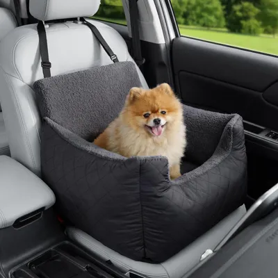 Produktbild von Autositz für kleine Hunde mit Wasserfederung und Clipleine