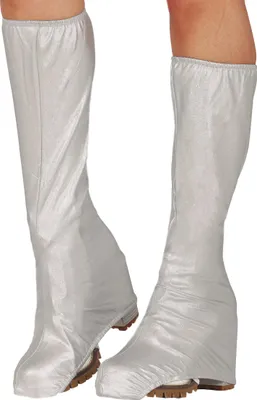 Produktbild von Rock 70s Karneval Stiefel Design Glamour Silber Metallic Überzüge Style Fasching, Farbe: Silber