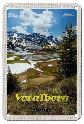 Produktbild von Blechschild Reise 12x18cm Vorarlberg Österreich Natur Wald Urlaub Schild