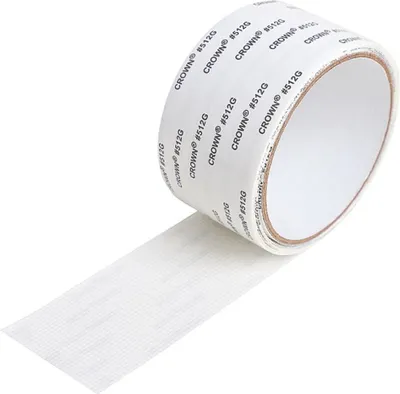 Produktbild von Reparaturset für Fliegengitter, Klebeband mit starkem Klebstoff und wasserdichtem Fiberglasgewebe zum Abdichten von Rissen und Löchern an Fenstern und Türen.