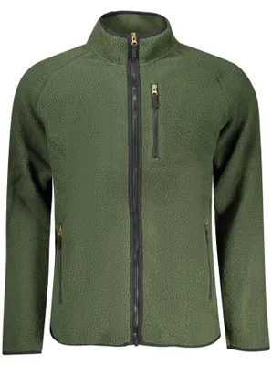 Produktbild von Grüne Herren-Fleecejacke mit Reißverschluss und Schafsfell-Effekt