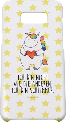 Produktbild von Mr. & Mrs. Panda Samsung Galaxy S8 plus Handyhülle  Einhorn Herz - Weiß - Geschenk, Cover, Unicorn, Handy Case, Bunt, Handycover, Hülle, Witzig, Einhörner