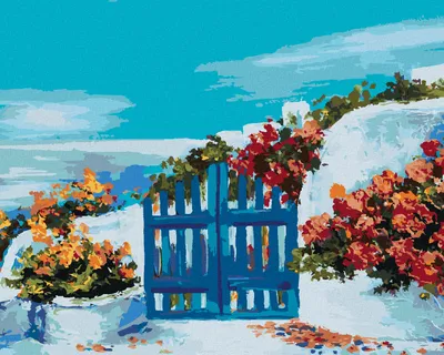 Produktbild von Zuty - Malen nach Zahlen - GARTEN AUF SANTORINI, 40x50 cm, ohne Keilrahmen